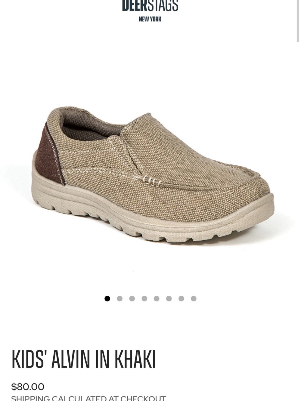 Deer Stags Khaki Slip-On Loafer with Brown Heel Accent